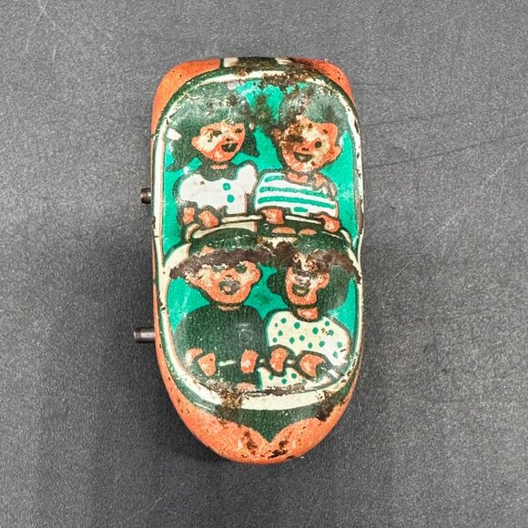 Vintage J Chein Metal Roller Coaster Car Toy 1950s Tin Litho Mini Mid Century - Picture 6 of 11